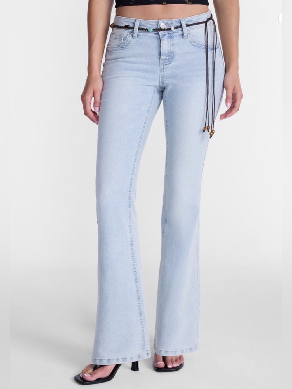 A486 No Boundaries Light Wash stitch bootcut Flare Jeans NWT
